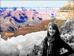 Photo of teacher Felicia Ryder standing on the edge of the Grand Canyon.
