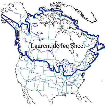 Ice Age Maps showing the extent of the ice sheets